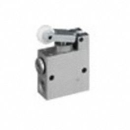 Manual Air Control Valve: Roller, Three-Way / Two-Position, Aluminum, Normally Closed