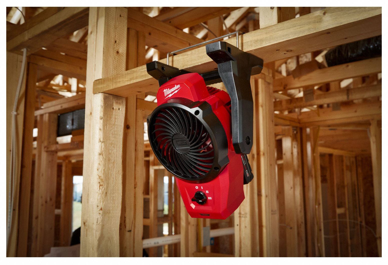 MILWAUKEE Cordless Jobsite Fan M12, Bare Tool, 6 in Blade Dia., 3