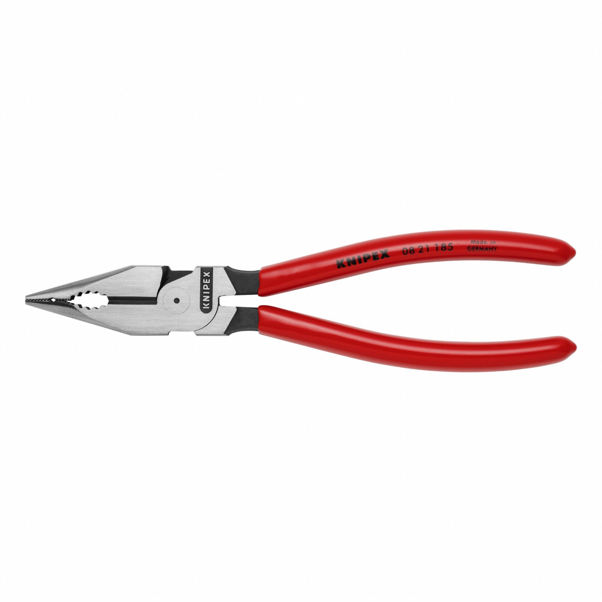 Needle Nose Combination Pliers: 1/2 in Max Jaw Opening, 7 1/4 in Overall Lg, 1 3/4 in Jaw Lg