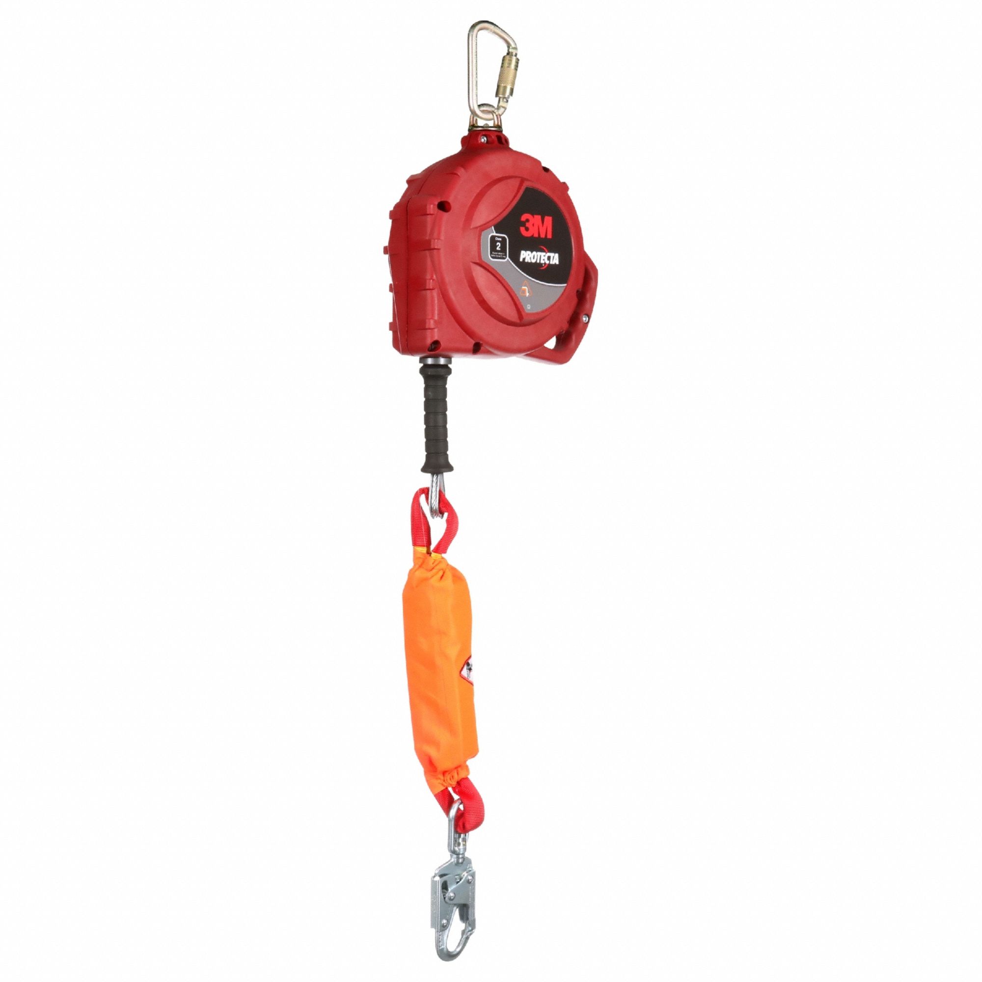 Self Retracting Lifeline: Steel Carabiner Anchor, Harness Steel Swivel Snap Hook, 33 ft Line