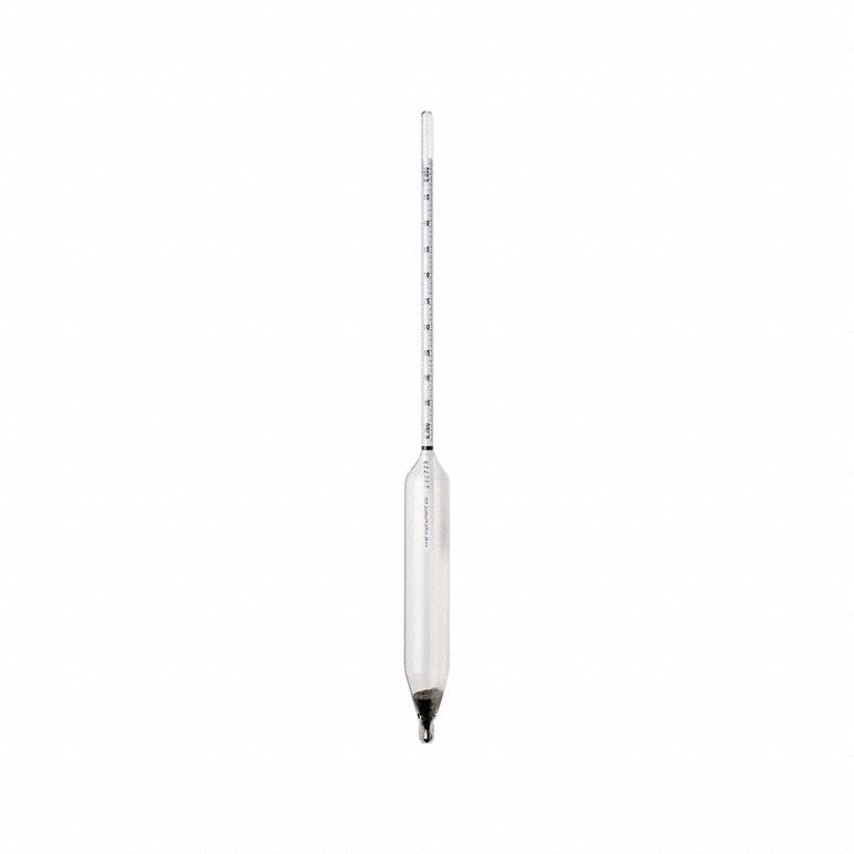Hydrometer: Specific Gravity Plain Form, 1.000/1.050, 0.001, Ballast, +/-0.001°