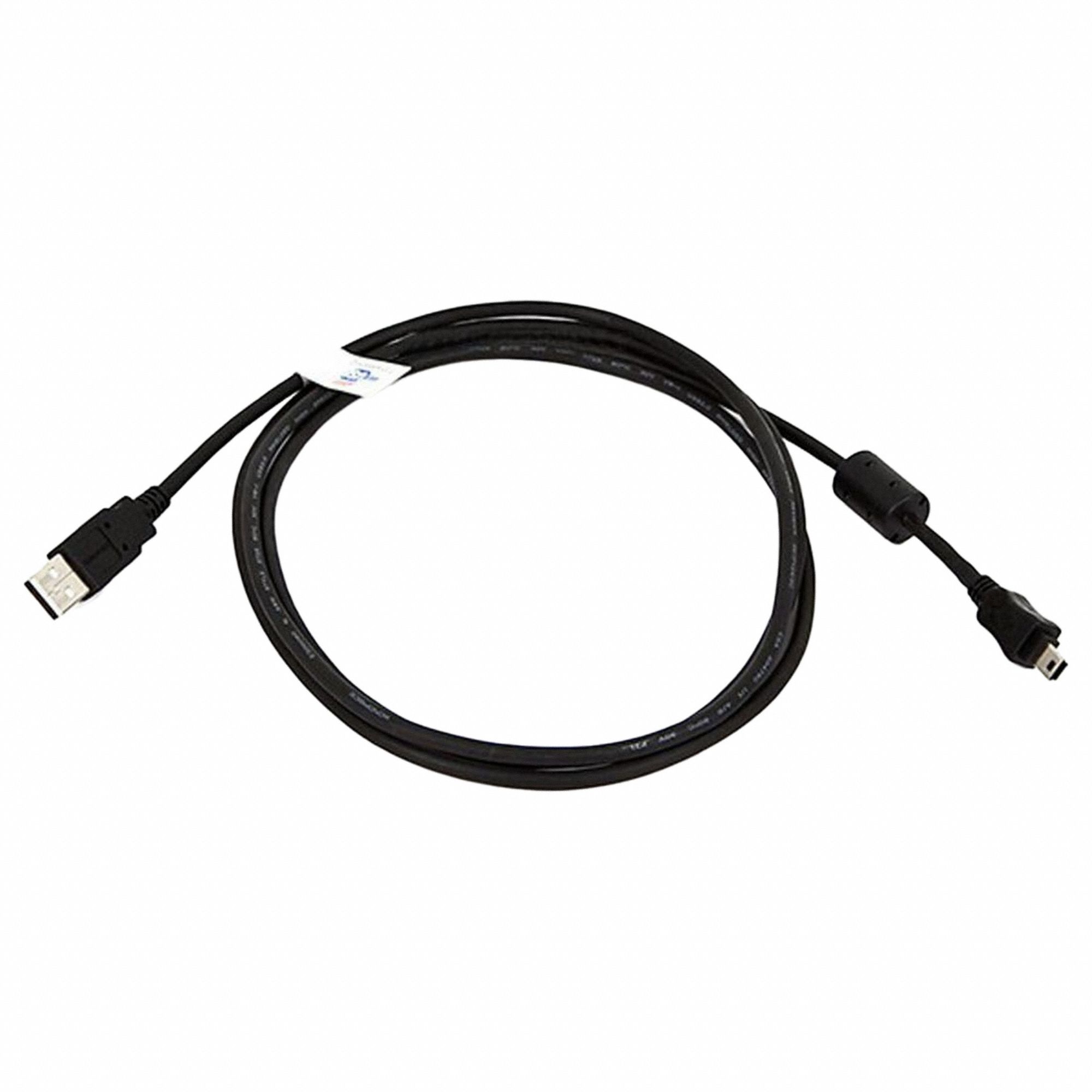 Standard USB Cable: Type A End 1, Mini B End 2, Black, 6 ft Lg, 2.0 USB Specification