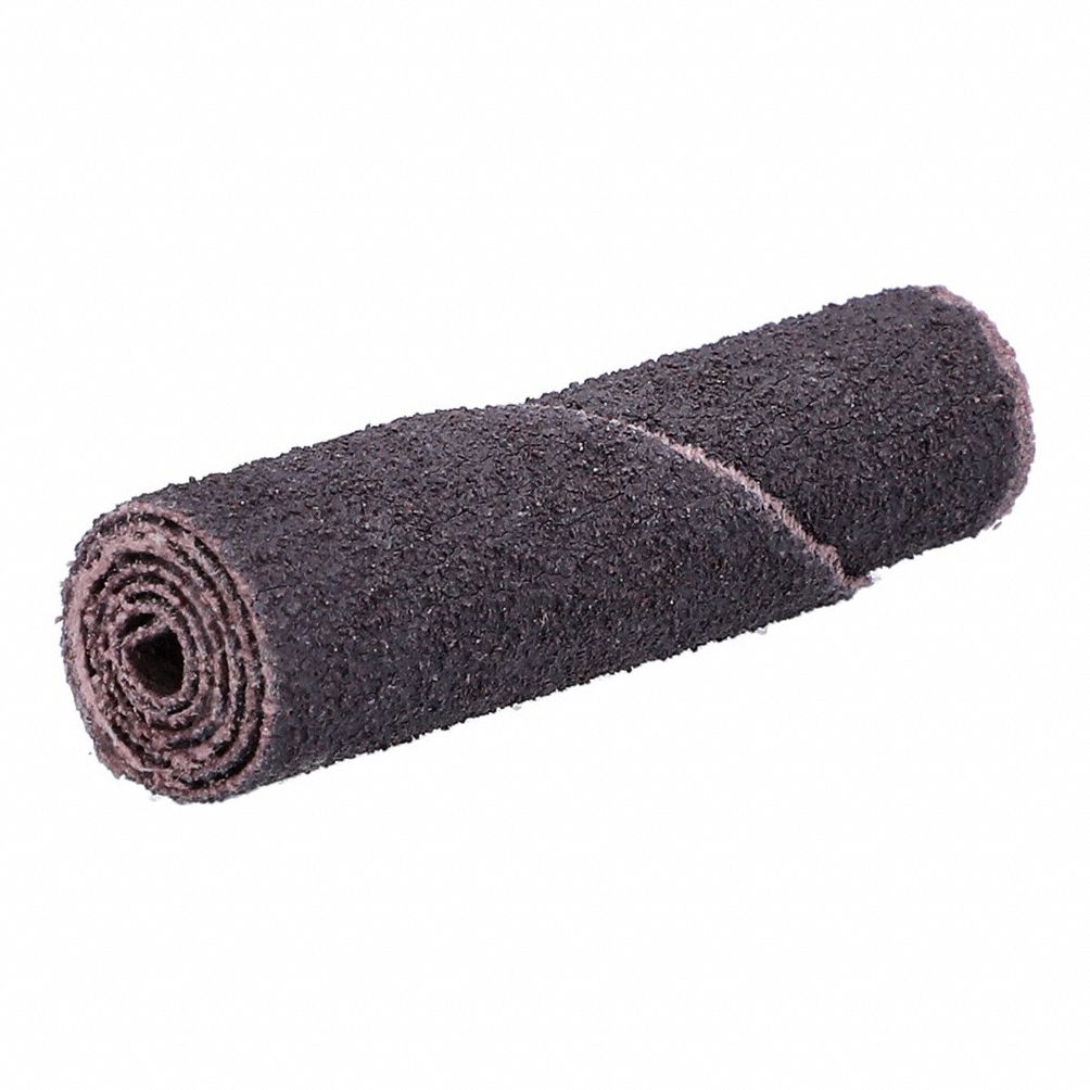Cartridge Roll: Straight, 1/2 in Dia x 2 in L, 1/8 in Pilot, Aluminum Oxide, 60 Grit, R228