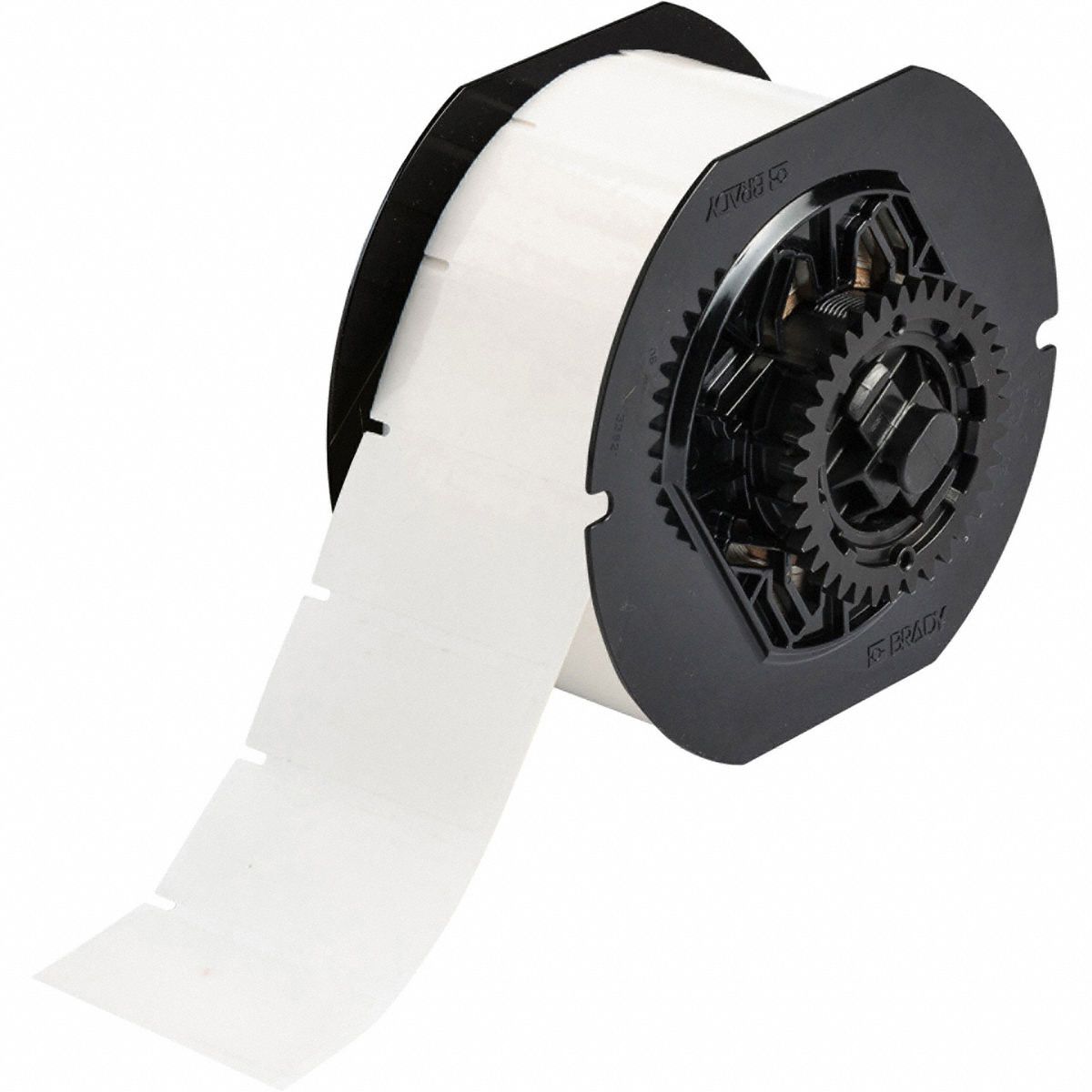Pre-Cut Label Stock Roll: 1 in x 2 in, Acrylic, Aggressive Adhesive/Permanent Adhesive, 1, 500 Labels