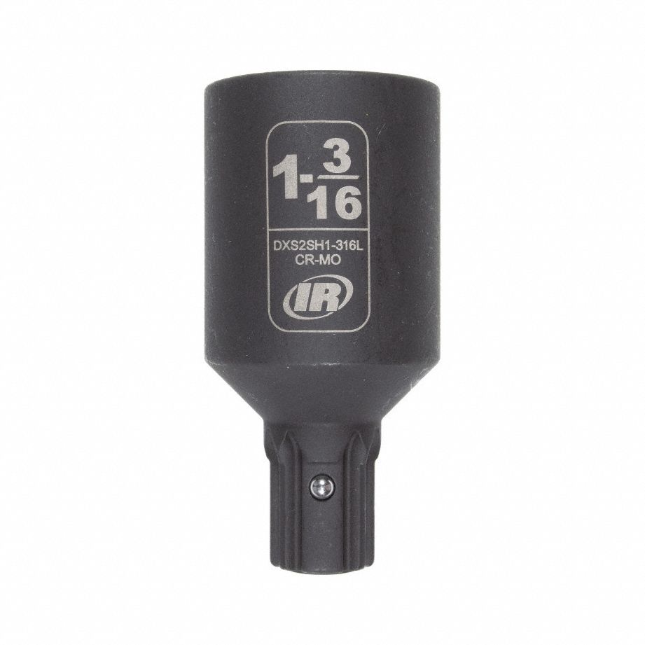 Impact Socket: SAE, 1 3/16 in Socket Size, 6-Point, Deep, 2 61/64 in Overall Lg