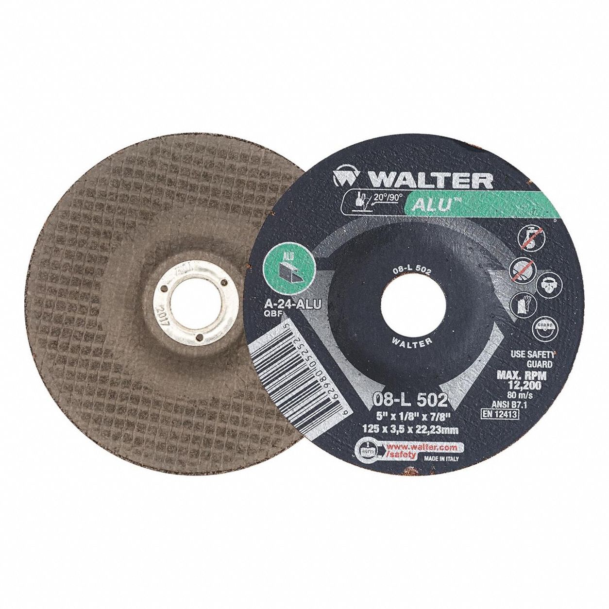 Cut-Off & Grinding Wheel: Type 27, 5" x 1/8" x 7/8", Aluminum Oxide, ALU