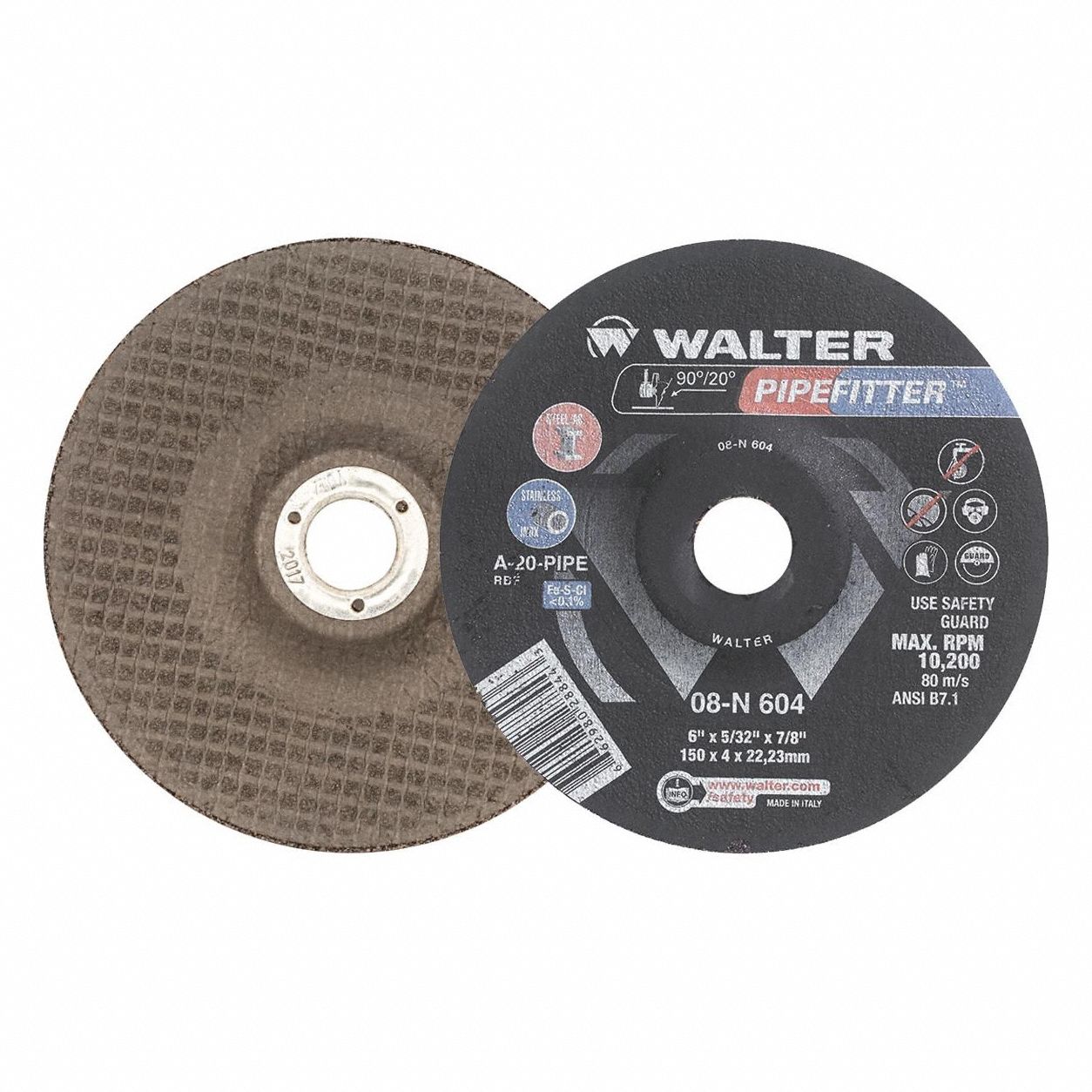 Depressed Center Grinding Wheel: Type 27, 6 in x 7/8 in, Aluminum Oxide
