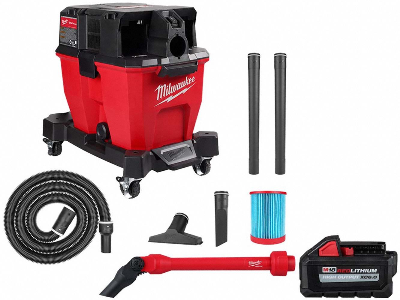 Shop Vacuum Kit: 9 gal Tank Size, Plastic, 1 7/8 in Vacuum Hose Dia, 9 ft Hose Lg, Wet/Dry