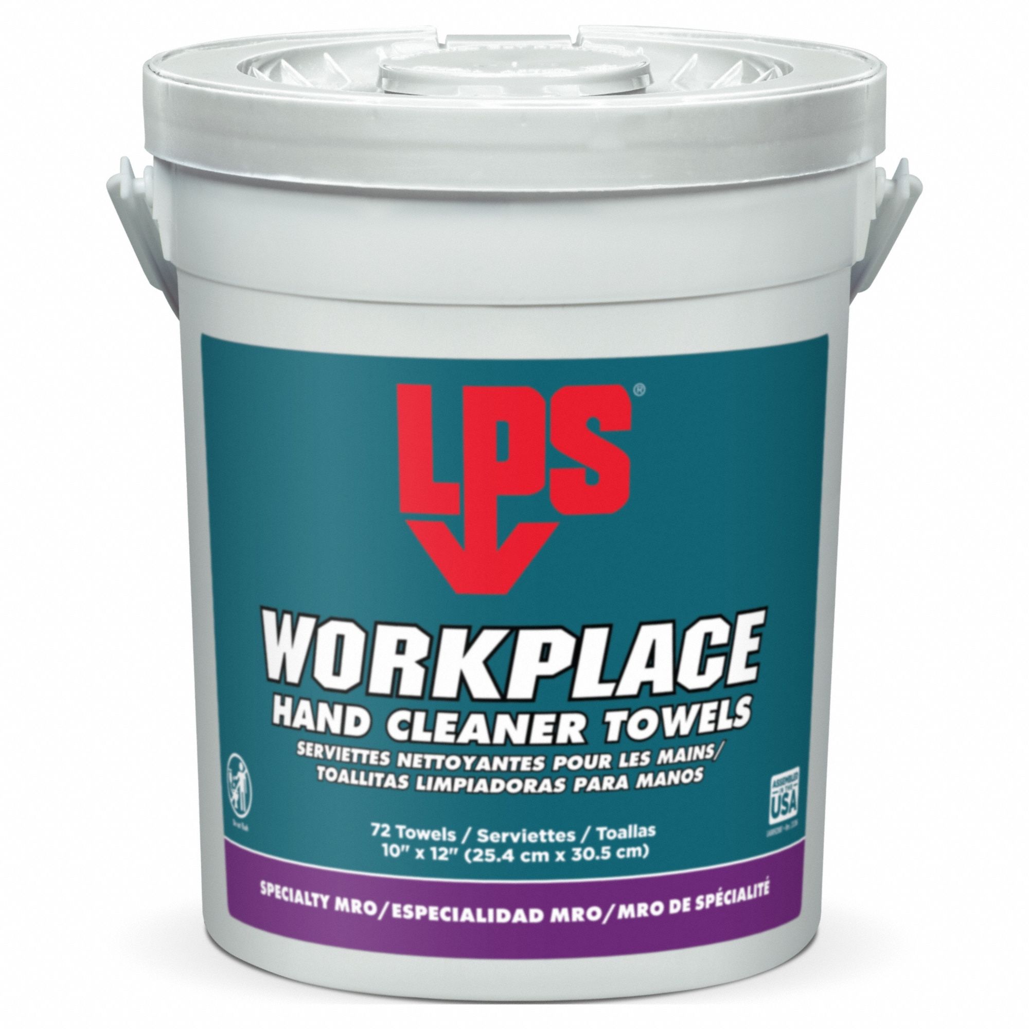 LPS, Bucket, 72 Wipes per Container, Hand Cleaning Towels - 5YH78