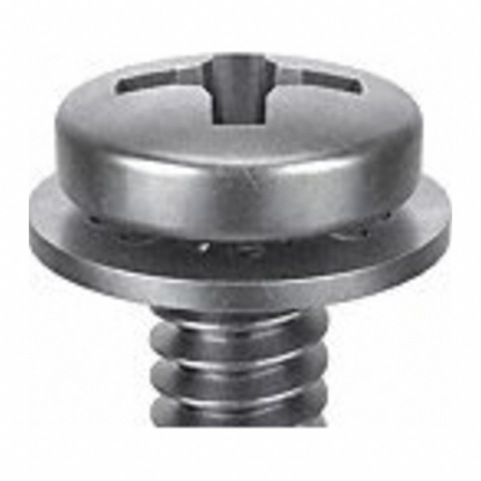 SEMS Screw: Internal Tooth, #8-32 Thread Size, 1/2 in Lg, Stainless Steel, Passivated, Pan, 25 PK