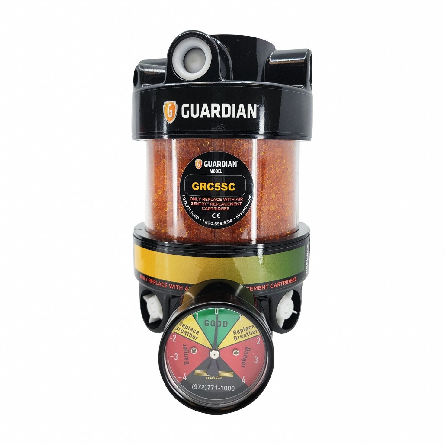 Hydraulic Tank Desiccant Breather: Guardian Series, Silica Gel, 2 Micron Rating