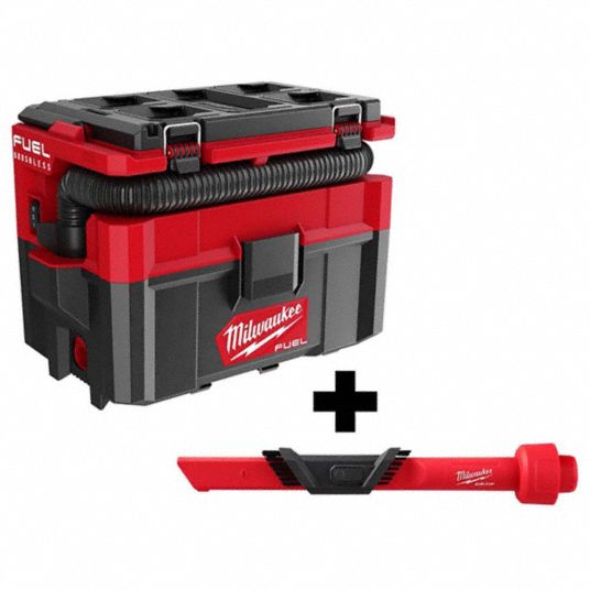 MILWAUKEE Cordless, Packout Wet and Dry Vacuum, 2.5 gal, Plastic, 50 ...