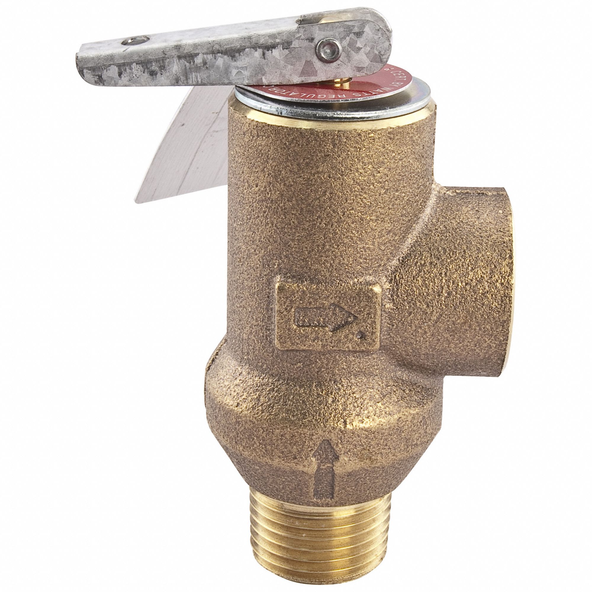 Pressure Relief Valve: MNPT x FNPT, 1/2 in x 1/2 in, Bronze, 300 psi Max. Op Pressure, 180°F