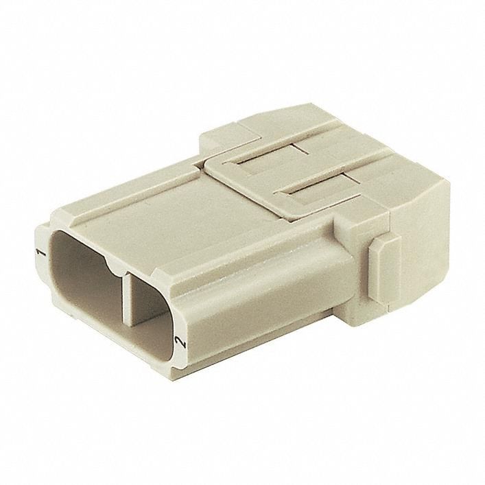 Industrial Rectangular Connector Insert: Han-Modular®, Crimp, Male, 40 A Current Rating