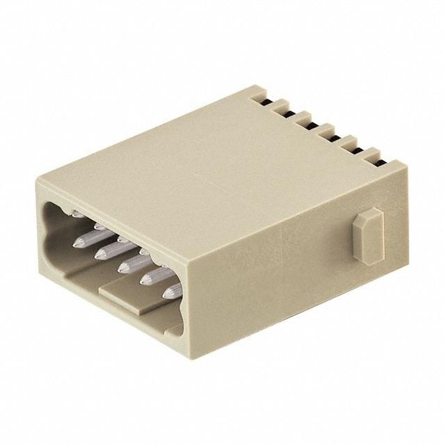 Industrial Rectangular Connector Insert: Han-Modular®, Spring-Clamp, Male, Gray, 12 Poles