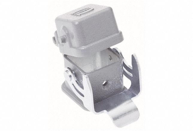 Rectangular Connector Housing: Size 3 A, Bulkhead Mount, Gray, Zinc Die-Cast, IP44/IP65/IP67
