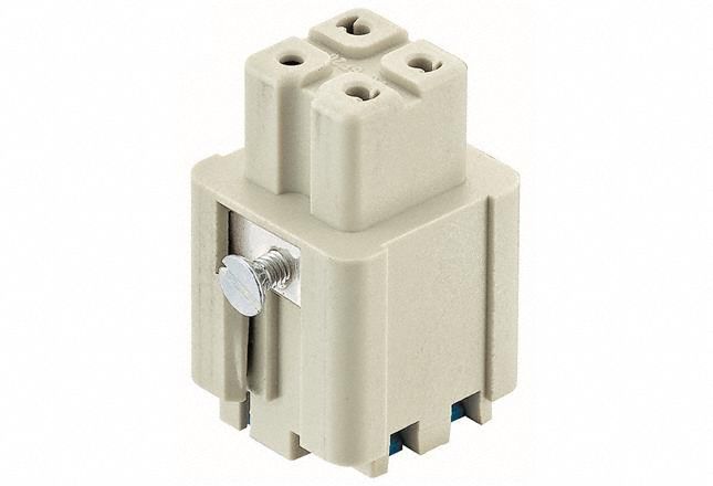 Industrial Rectangular Connector Insert: Han® A, Spring-Clamp, Female, 10 A Current Rating