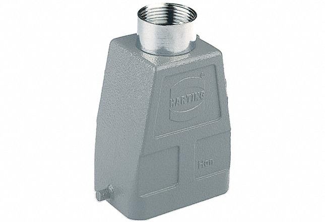 Rectangular Connector Hood: Size 6 B, Top, Single-Entry, PG21 Cable Entry, Aluminum Die-Cast