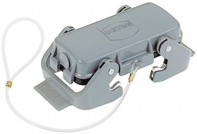 Rectangular Connector Cover: Size 10 B, Dual Lever, Gray, Aluminum Die-Cast, IP65, Aluminum