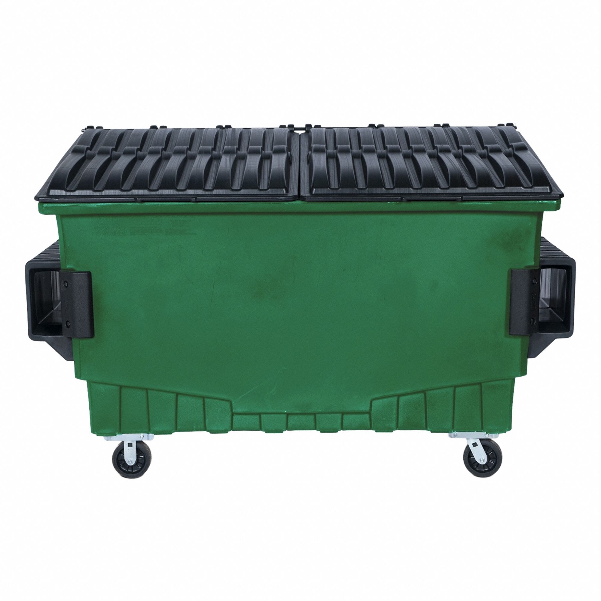 Dumpster: 1, 000 lb Container Capacity, 52 3/4 in Overall Ht, 43 1/8 in Overall Wd, Green
