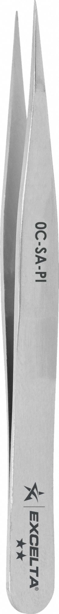 Tweezers: Stainless Steel, Point, Straight Tip