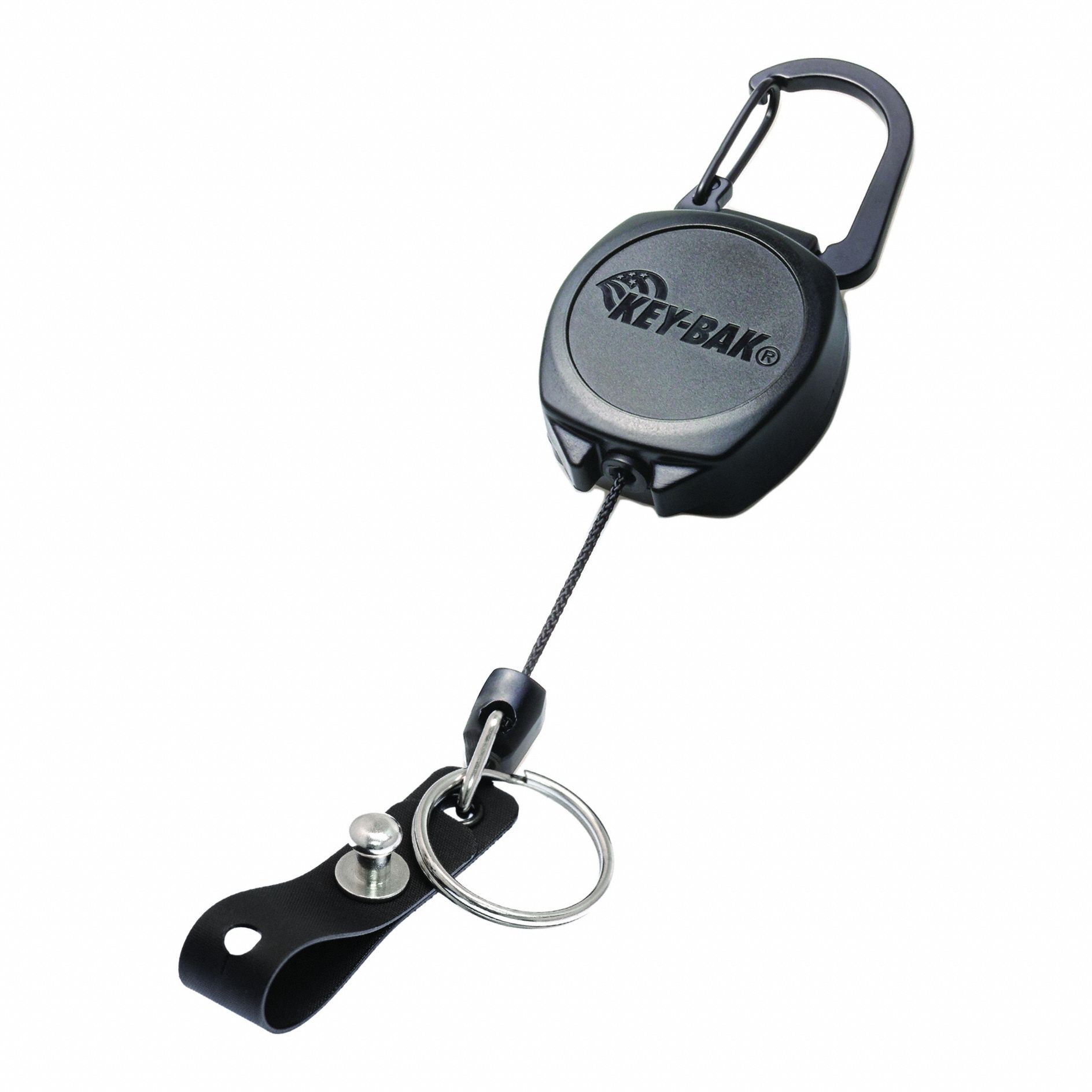 Badge Holder: Split Key Ring/Strap, Horizontal/Vertical, 1/2 in Badge Pouch Wd, 2 in Badge Pouch Ht