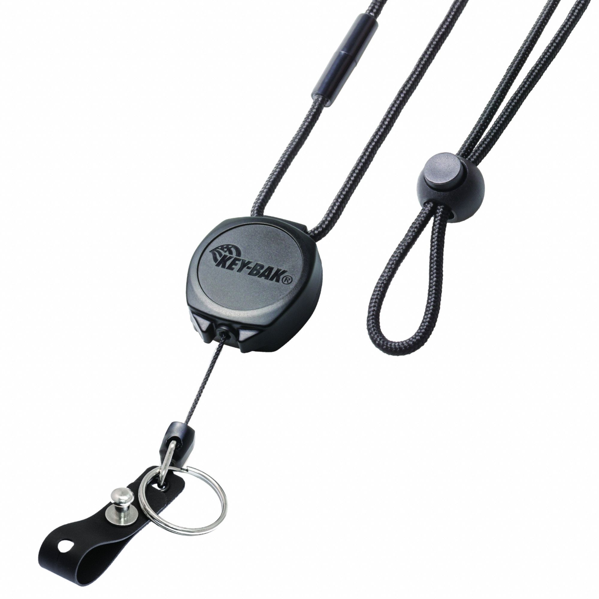 Badge Holder: Split Key Ring/Strap, Horizontal/Vertical, 1/2 in Badge Pouch Wd, 2 in Badge Pouch Ht