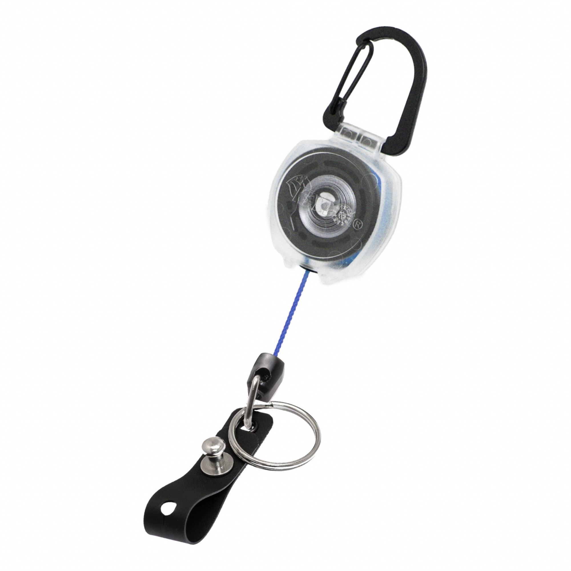 Badge Holder: Split Key Ring/Strap, Horizontal/Vertical, 1/2 in Badge Pouch Wd, 2 in Badge Pouch Ht