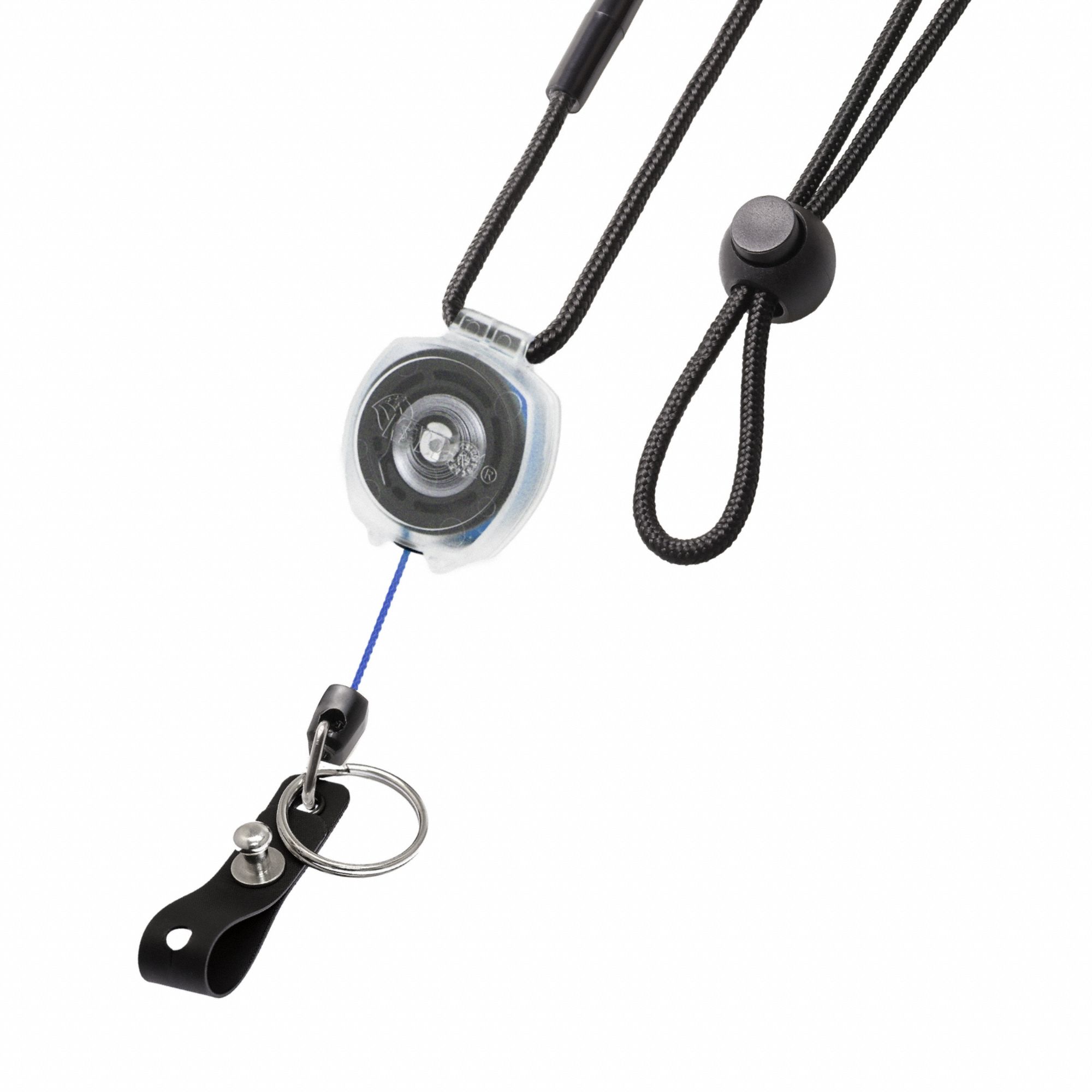 Badge Holder: Split Key Ring/Strap, Horizontal/Vertical, 1/2 in Badge Pouch Wd, 2 in Badge Pouch Ht