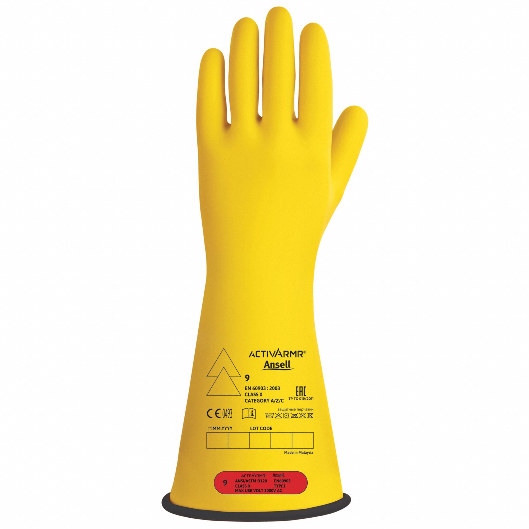 1000V AC/1500V DC, 14 in Glove Lg, Electrical Insulating Gloves