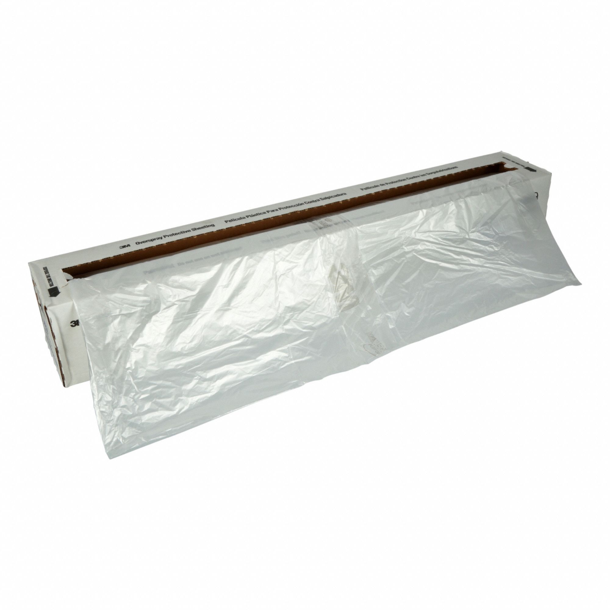 Overspray Protective Sheeting: 350 ft Lg, 16 ft Wd, Transparent, Tear Resistant