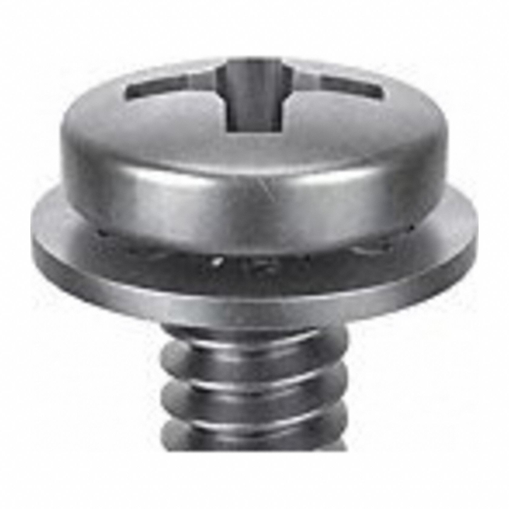 SEMS Screw: Internal Tooth, #2-56 Thread Size, 1/4 in Lg, Stainless Steel, Passivated, Pan, 50 PK