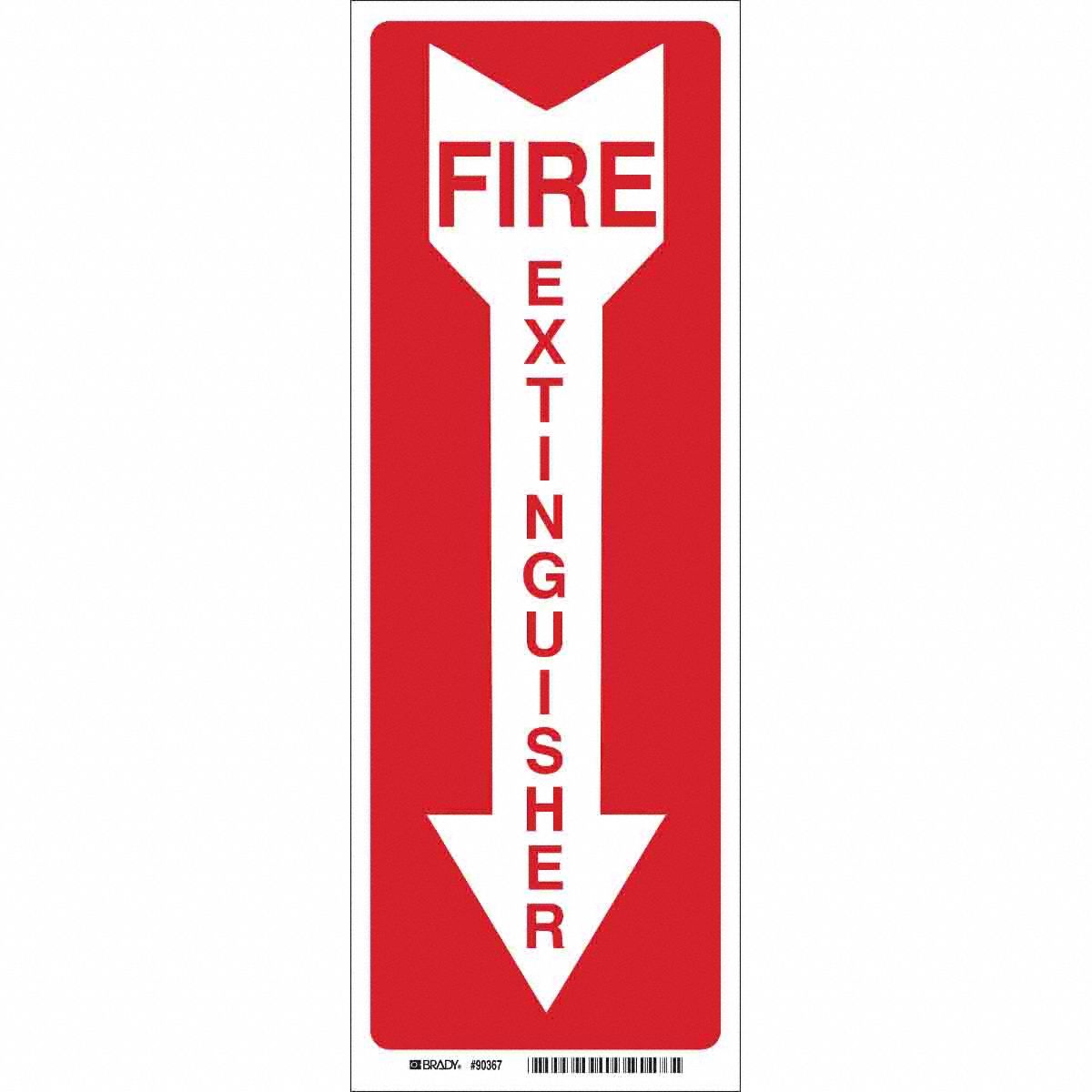 B302 14 X3.5 RED/WHT FIRE EXTING. EA