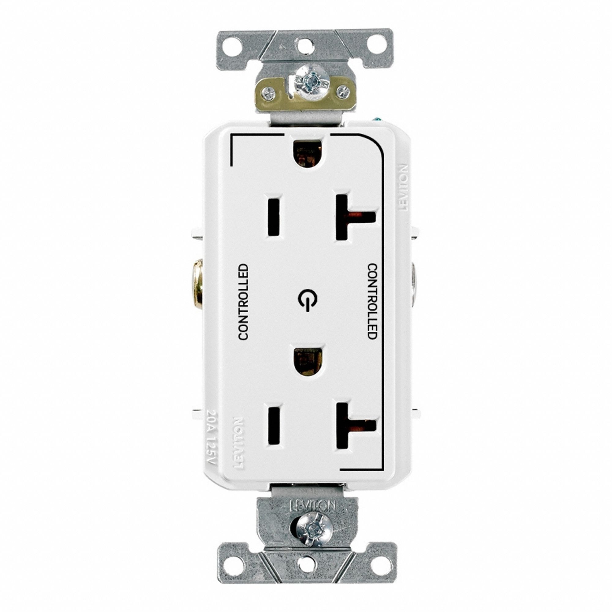 DPl Dup Rec 20A 125V 2MCtrl Self-Gr Wht