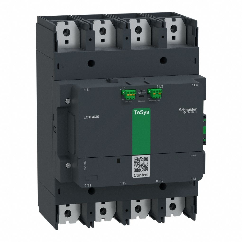 Contactor: 4 Poles, 4NO Contacts, 630 A, 120V AC/48V AC Coil, 1NO/1NC