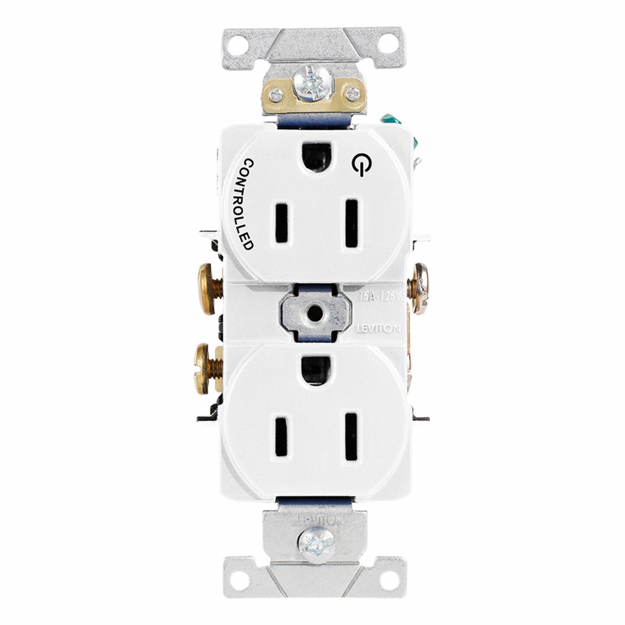 Duplex Outlet White 15A 125V