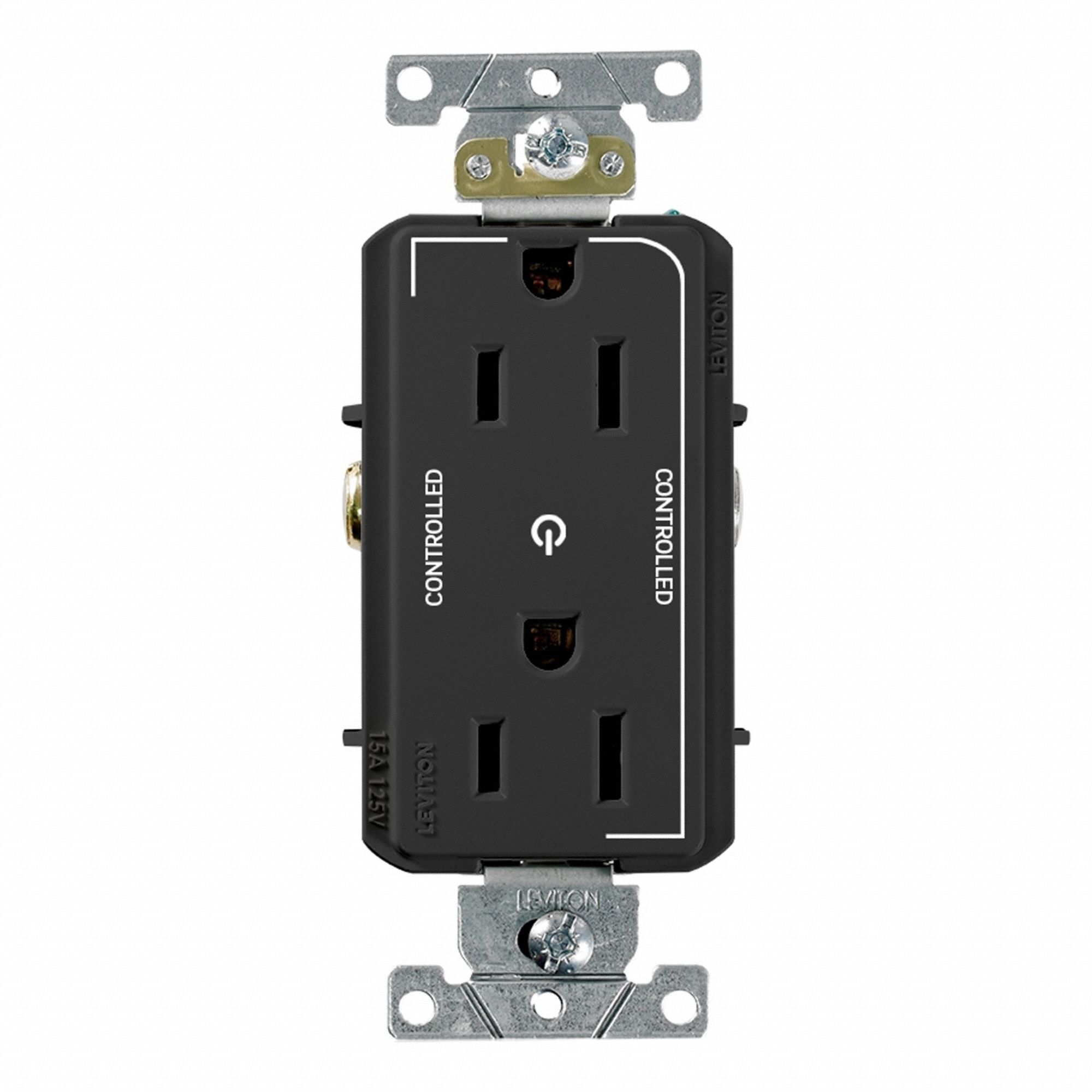 DPl Dup Rec 15A 125V 2MCtrl Self-Gr Blk