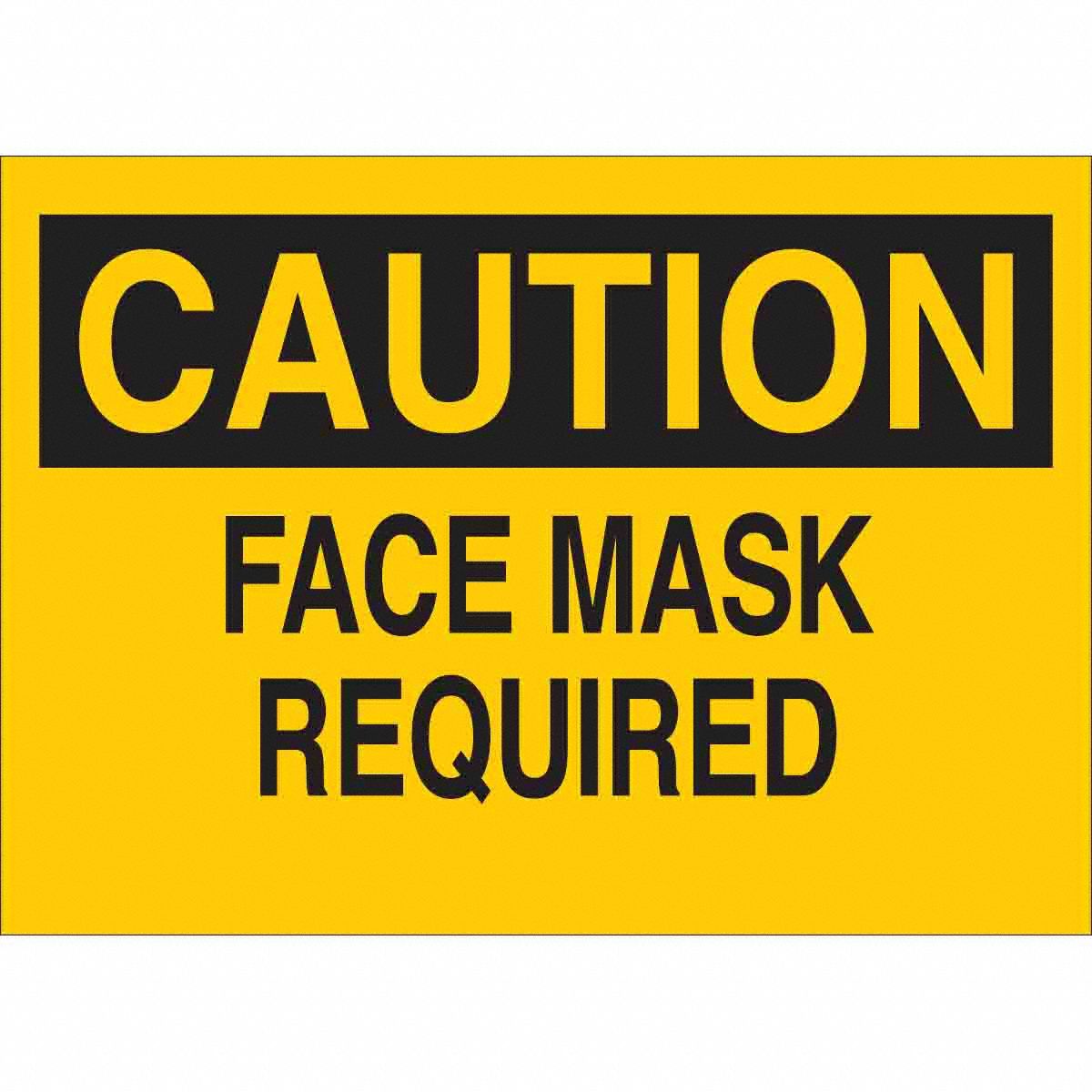 B401 10X14 BLK/YEL CAUTION Face Mask