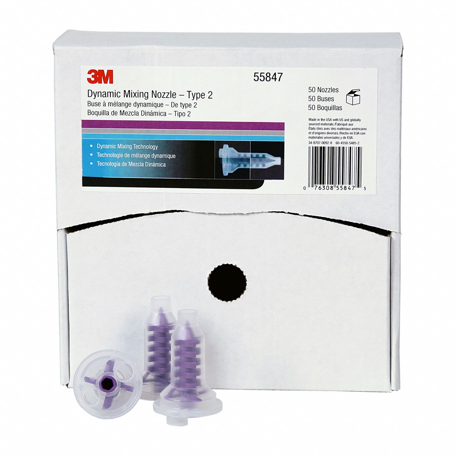 Dynamic Mixing System Nozzle: Dynamic Mixing System, For 1:1/2:1 Mix Ratios, 50 PK