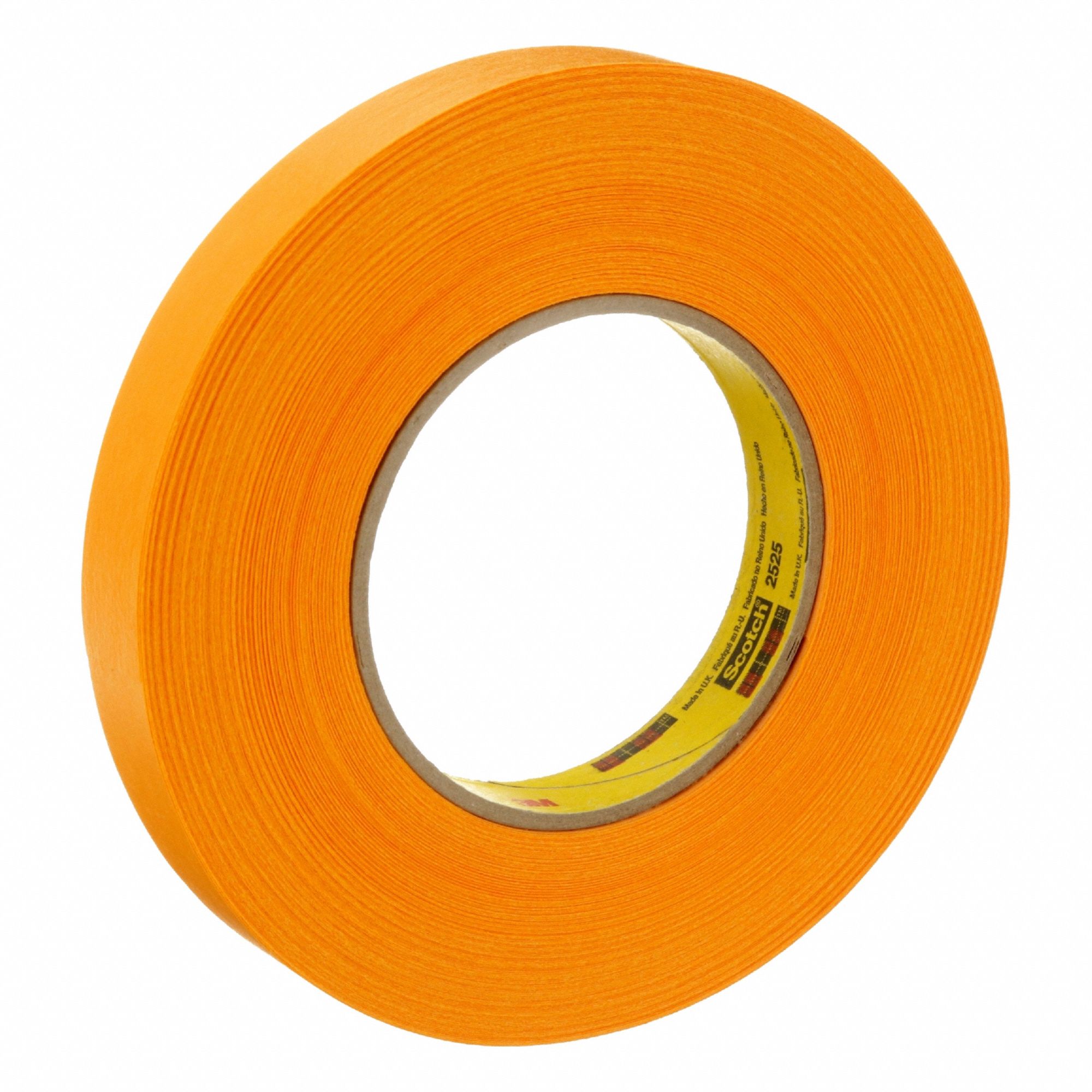 Painter's Tape: 11/16 in Wd, 60 yd Lg, 9.5 mil Thick, Orange, Kraft Paper, Rubber, Indoor, 48 PK