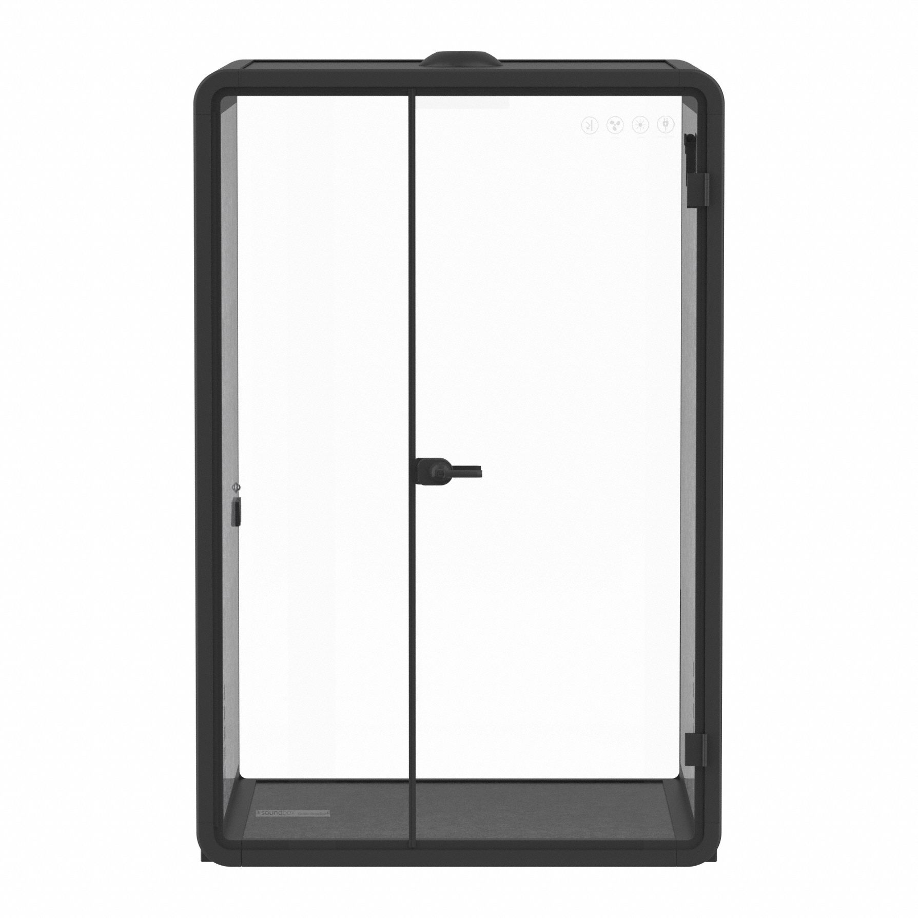 Office Pod: WorkCube, 2 Seating Positions, Gray, Aluminum, 90 1/2 in Ht - Max, 59 in