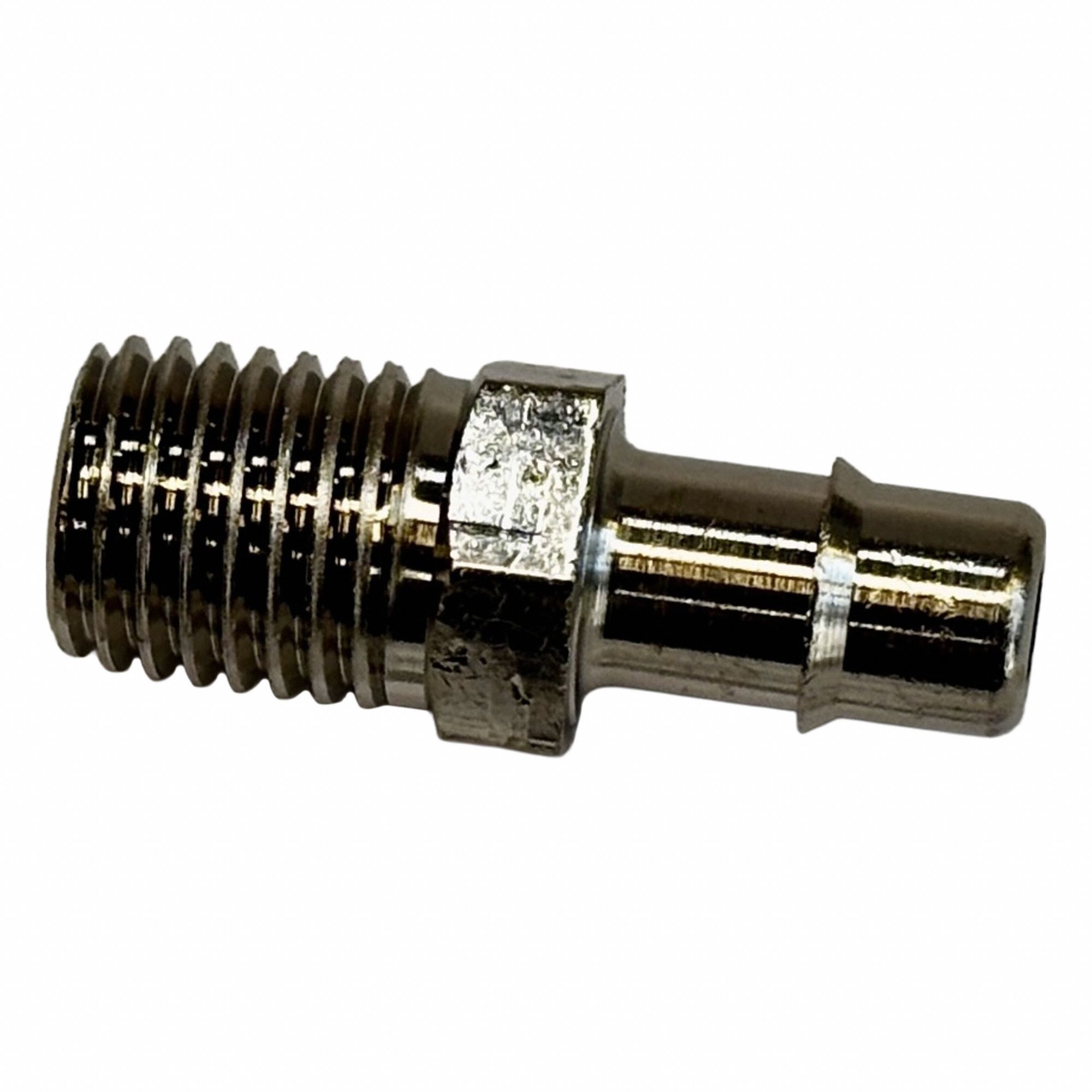 Mini Barbed Fitting Adapter: 3/4 in ID x 3/4 in Pipe x 3/4 in ID Size, MNPT x Tube, Brass