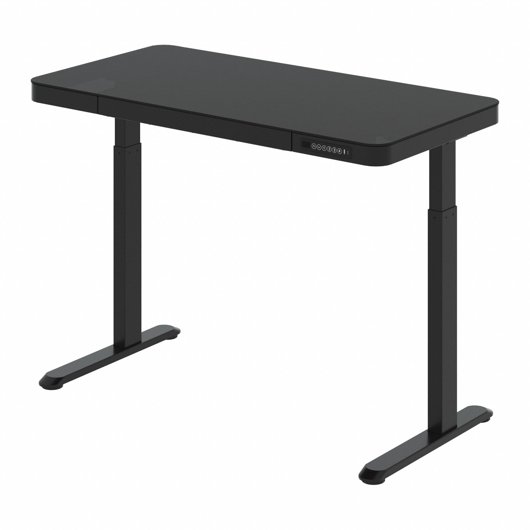 FLEXISPOT, Black, Glass, Standing Desk - 397AN2|EG9B-E - Grainger