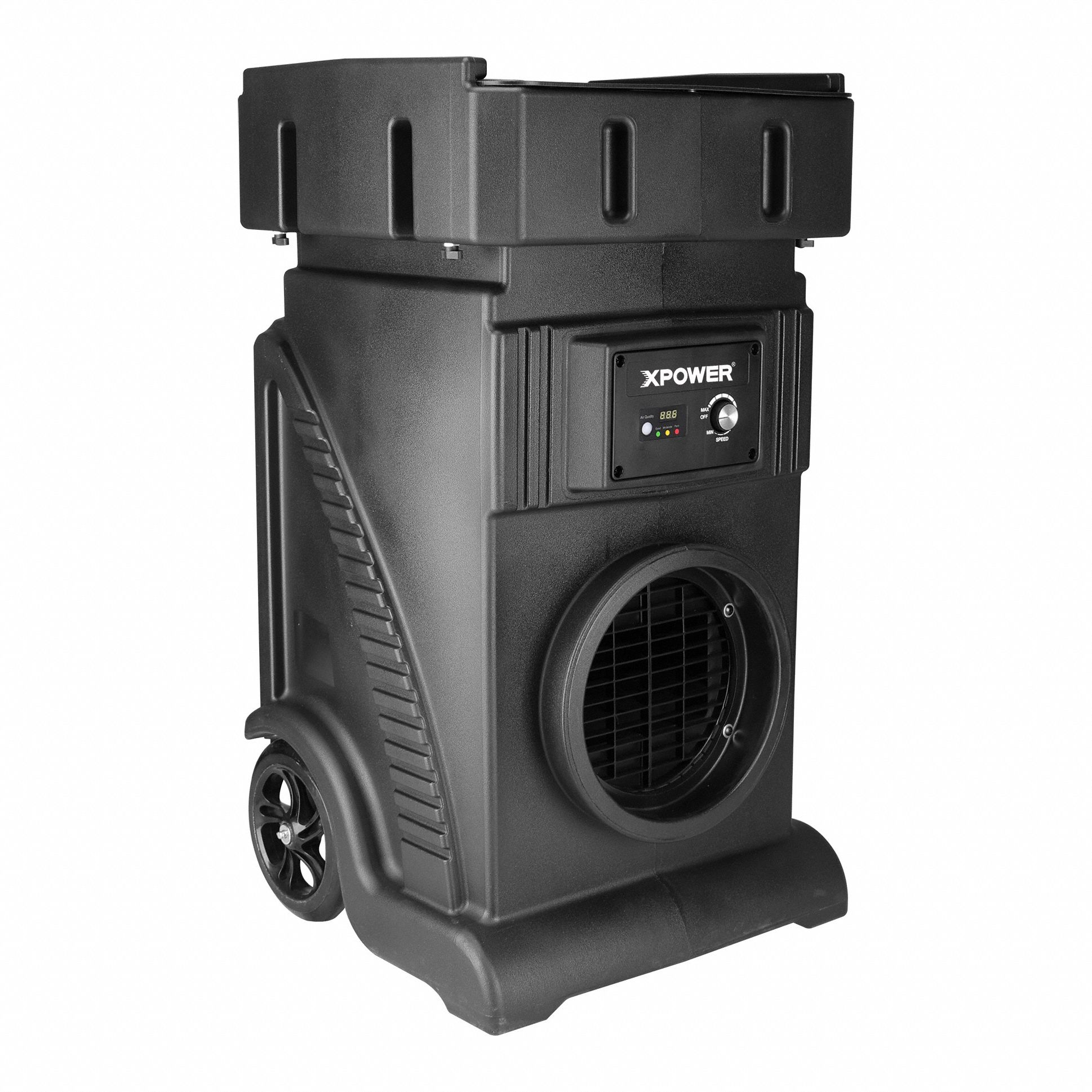Portable Air Cleaner: Activated Carbon Adsorption/Particulate Filtration, 700 cfm Max Airflow