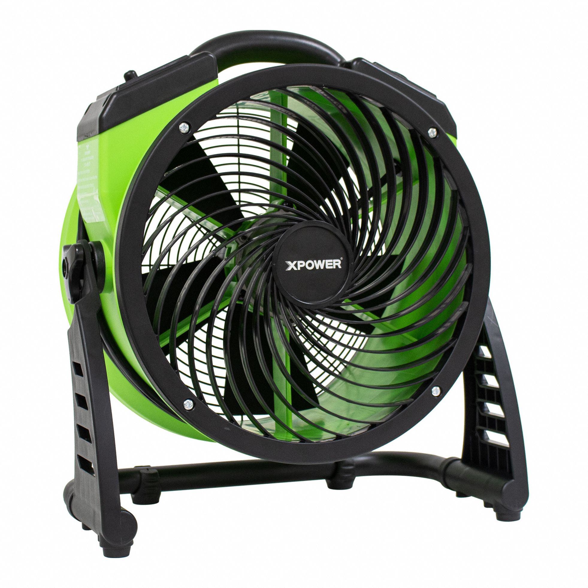 Portable Blower: 1, 560 cfm, Pivoting Frame, Variable Speeds, 115V AC, 10 ft Cord, Green, 360°