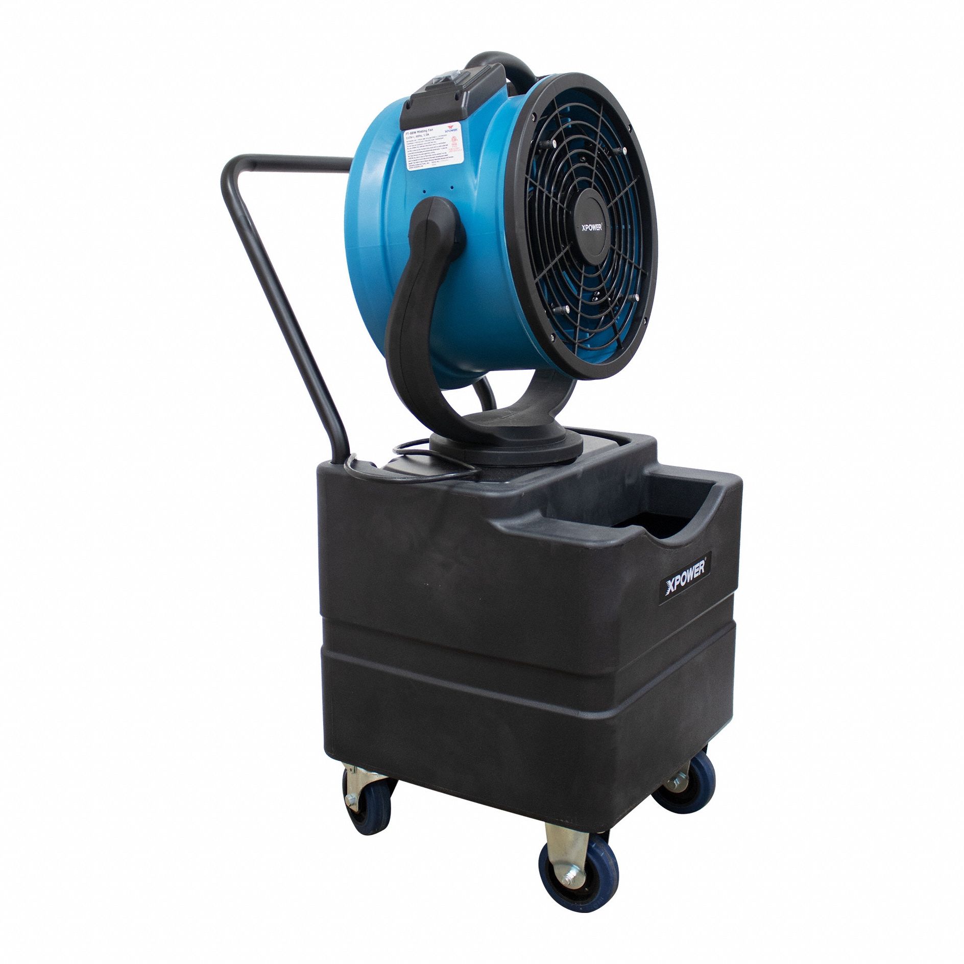 Misting Fan: 3 Speeds, 1, 700 cfm, 115V AC, Oscillating