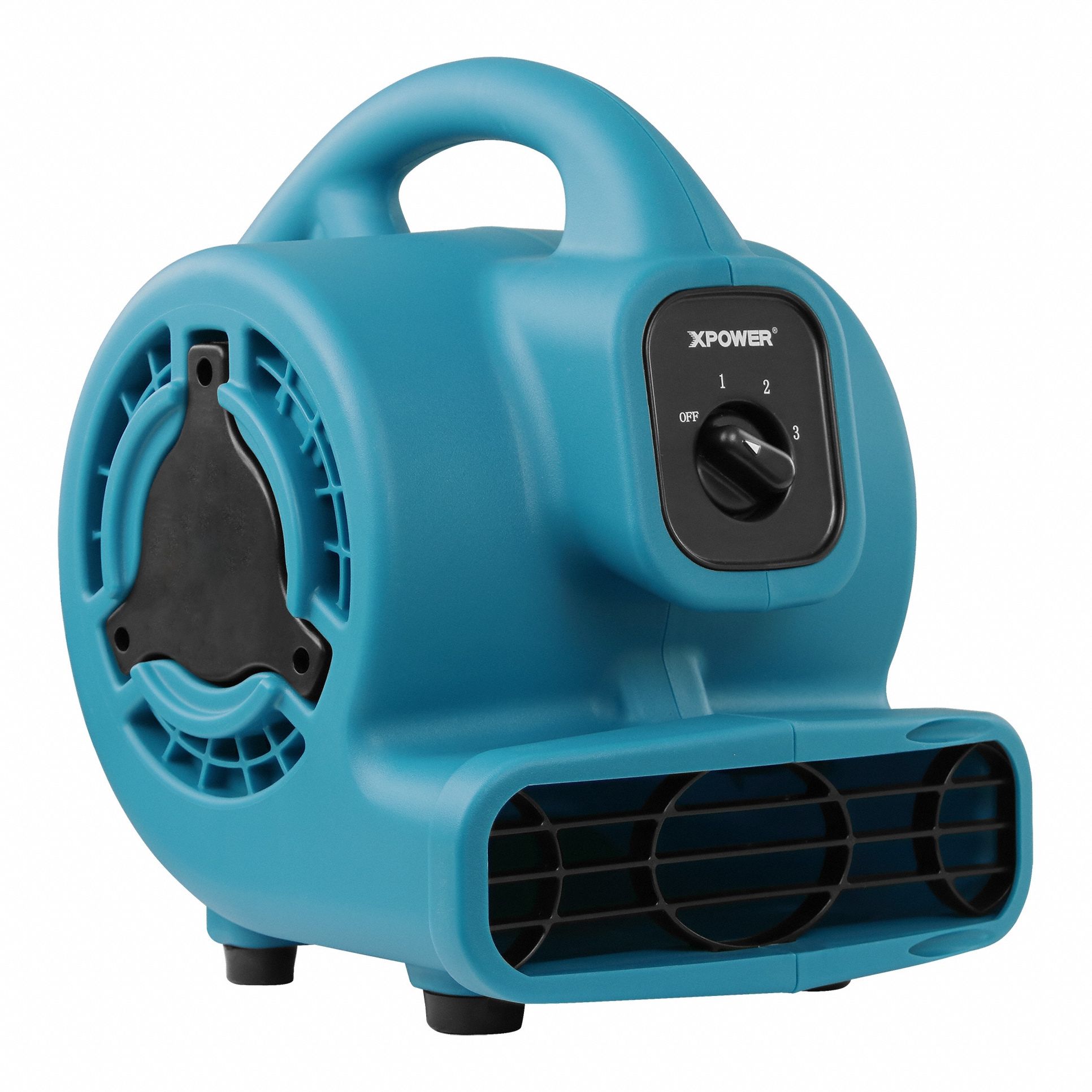 Portable Blower: 600 cfm, Fixed Frame, 3 Speeds, 115V AC, 10 ft Cord, Blue, Horizontal and Vertical