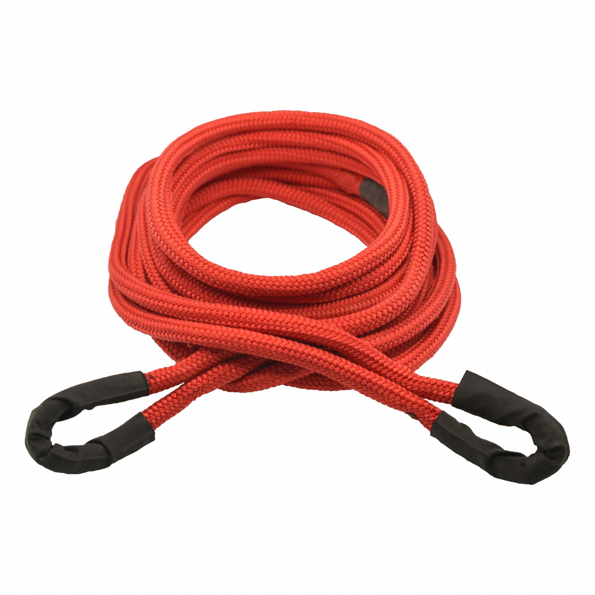Recovery Rope: 20 ft Lg, 5/8 in Dia, Nylon, Loop, Nylon, Red, Includes Storage Bag