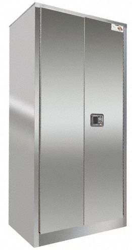 Storage Cabinet: 36 in x 18 in x 72 in, Flush Handle  Handle & Latch, 18 ga Panel Thick