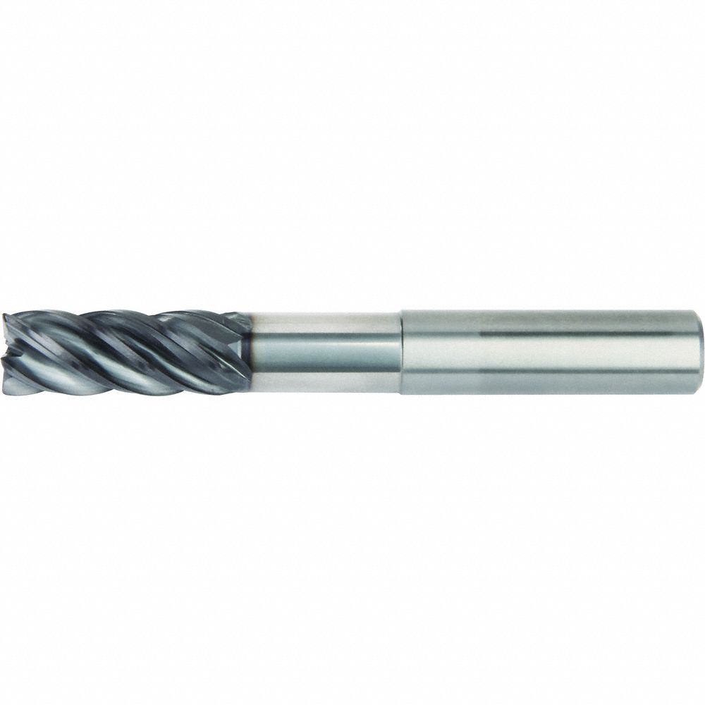 WIDIA HANITA: Carbide, AlTiN Coated, 5 Flute, 5/8" Mill Dia, 2-5/8" LOC, 0.03" Rad, 5" OAL